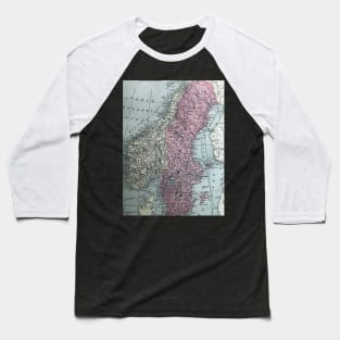 Norway and Sweden, vintage map Baseball T-Shirt